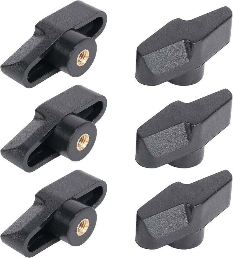 RecDec 6 Pack Microphone Stand Wing Knobs Replacement M4 Threaded T-Plastic Wing Nuts Tightening Thumb Screw Knobs for Boom Arm Mic Stand Suspension Scissor Arm Camera Mount Overhead Phone Arm - Image 1